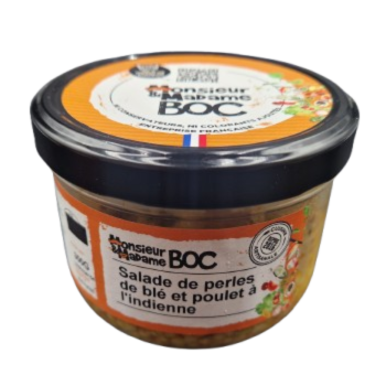 Salade de perles de blé et poulet à l'indienne